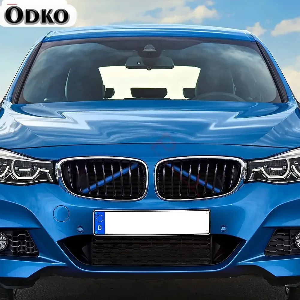 

2 шт. для BMW E60 спортивный стиль, накладка на переднюю решетку, синяя крышка, рамка, поддержка автомобиля, гриль, V-образная скоба, обертка, внешние украшения