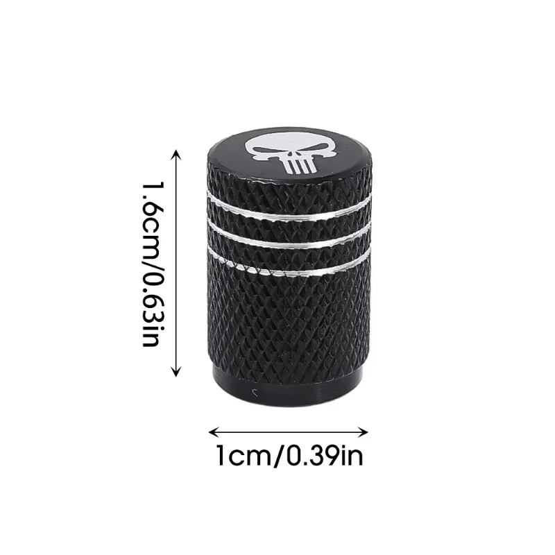 جديد 4 قطعة الجمجمة نمط الإطارات صمام قبعات ديكور سيارة دراجة نارية سبائك الألومنيوم الغبار غطاء عجلة الإطارات الجذعية غطاء صمام