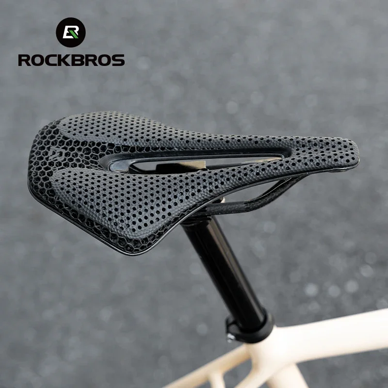 ROCKBROS 3D Printed Bike Carbon Saddle Bicycle Seat Cushion Ultralight Road MTB Mountain Bike Seat Saddle Bicycle Accessories