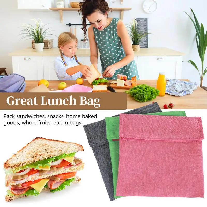 Snack Sandwich Bag Reusable Washable Lunch Bag Multifunctional Fruit Storage Pouch Container For Parent-child School Work Travel