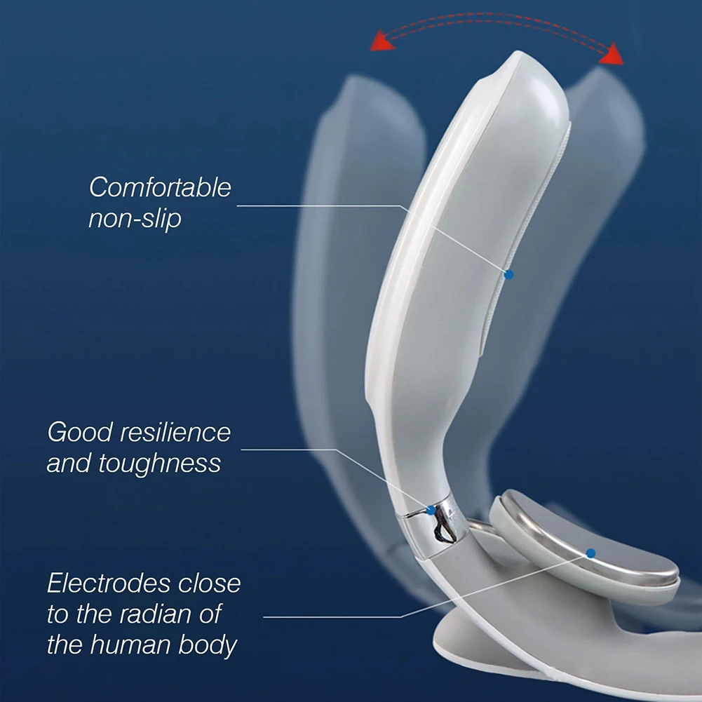 مدلك الرقبة ذو 4 رؤوس USB قابل لإعادة الشحن عنق الرحم مع مدلك الرقبة الكهربائي الحراري للنساء والرجال #6