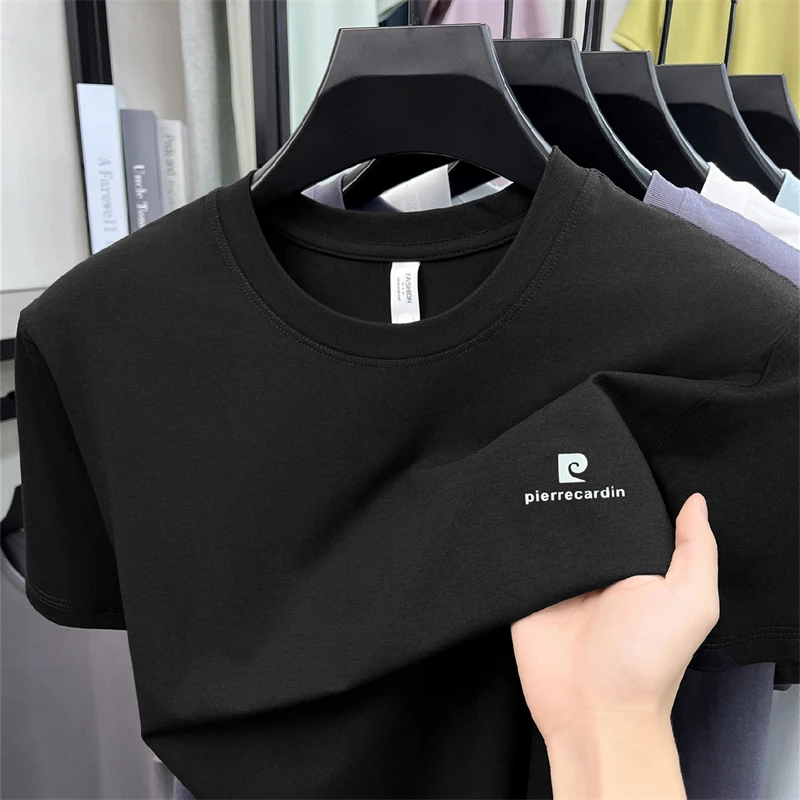 2026 Spring and Autumn New Round Neck Thin Short Sleeve Men's Solid Color T-shirt Half Sleeve Bottom Shirt