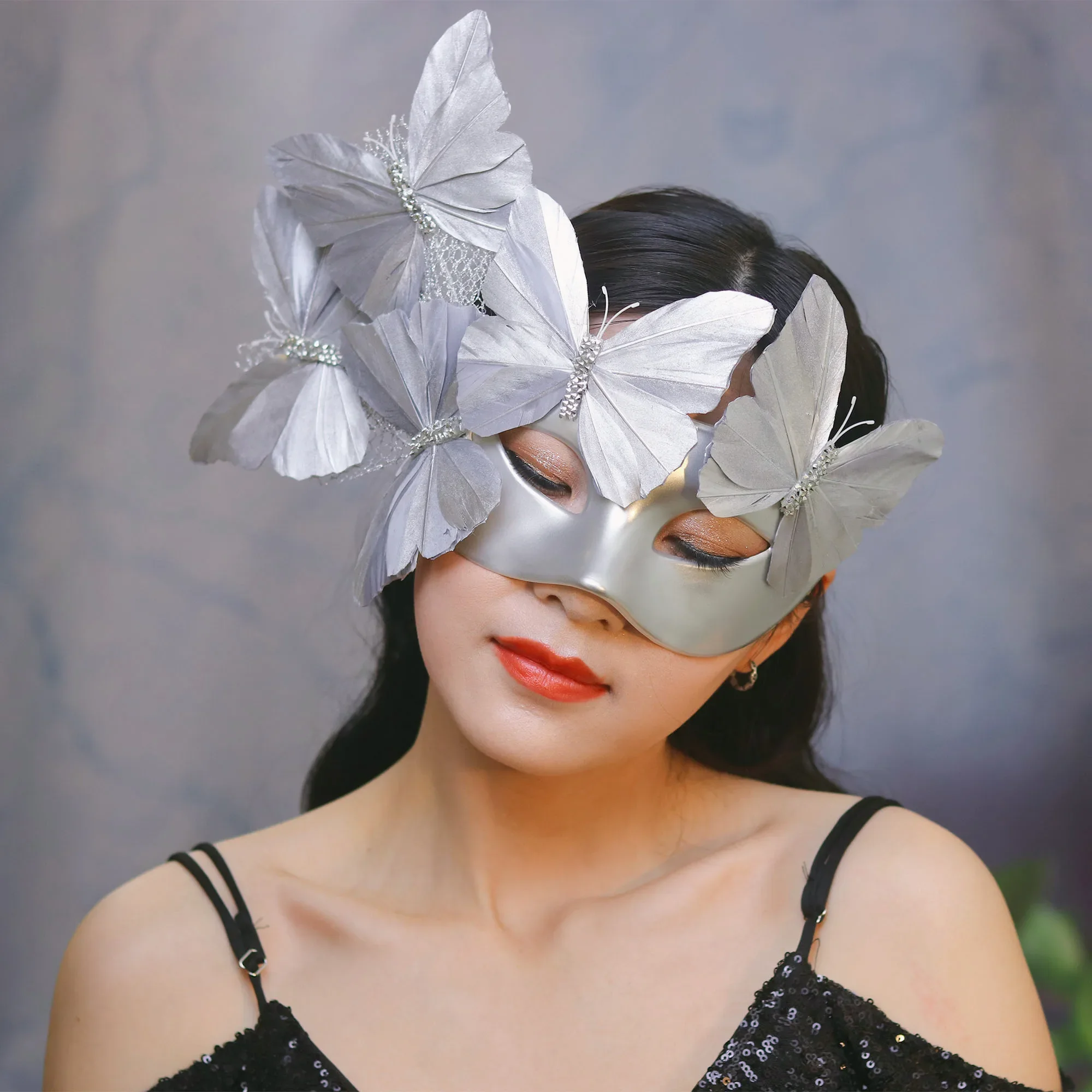 Butterfly Jewelry Masquerade Luxury Exaggerated Mask Funny Party  Dance Performance Halloween Masked Singer Stage Accessories