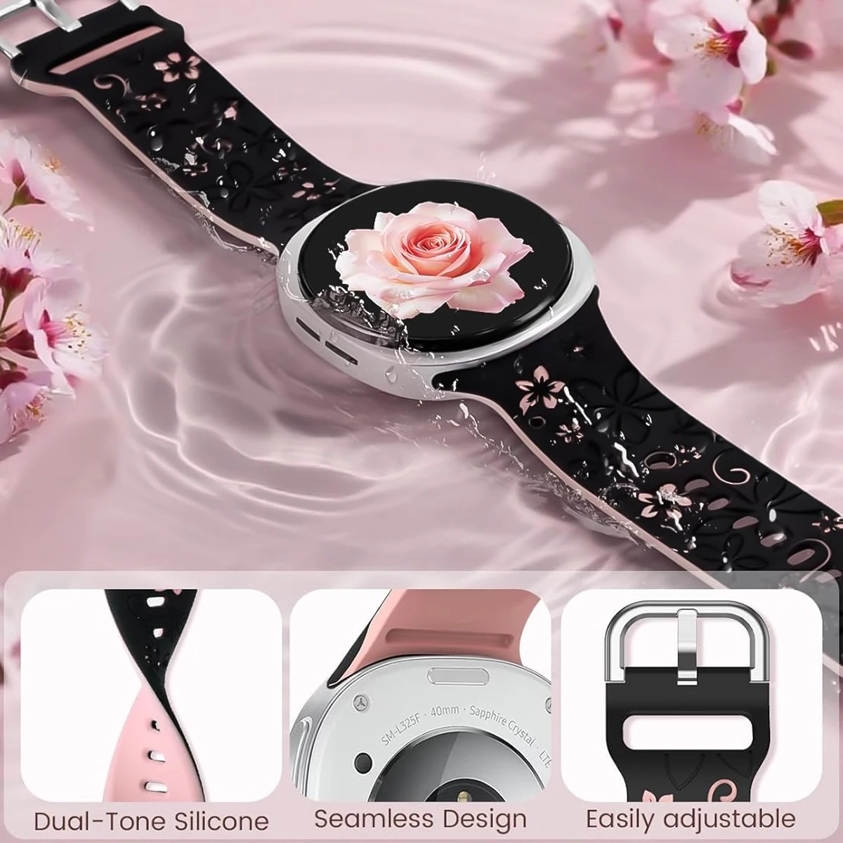 Silicone Carved Print Strap for Samsung Galaxy watch 8/8 classic 46mm Wristband Belt Bracelet Correa Galaxy watch8 44 40mm Strap