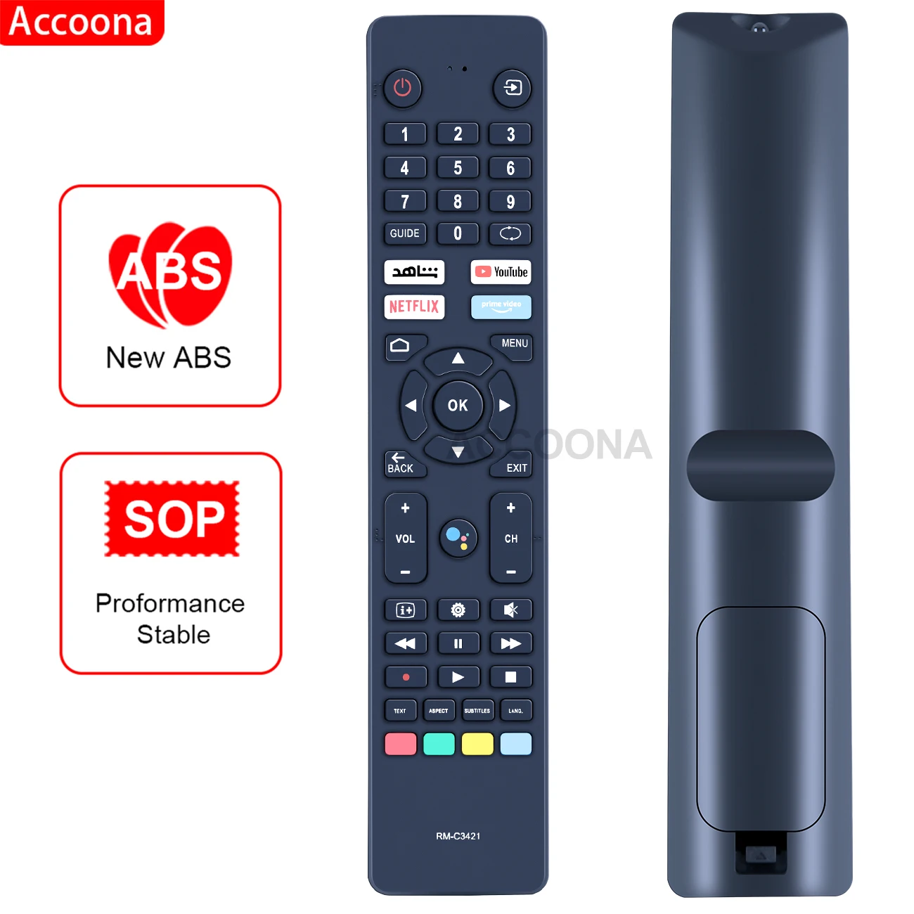 

Voice Remote Control For JVC RM-C3421 RM-C3421A Smart 4K UHD LED Android TV