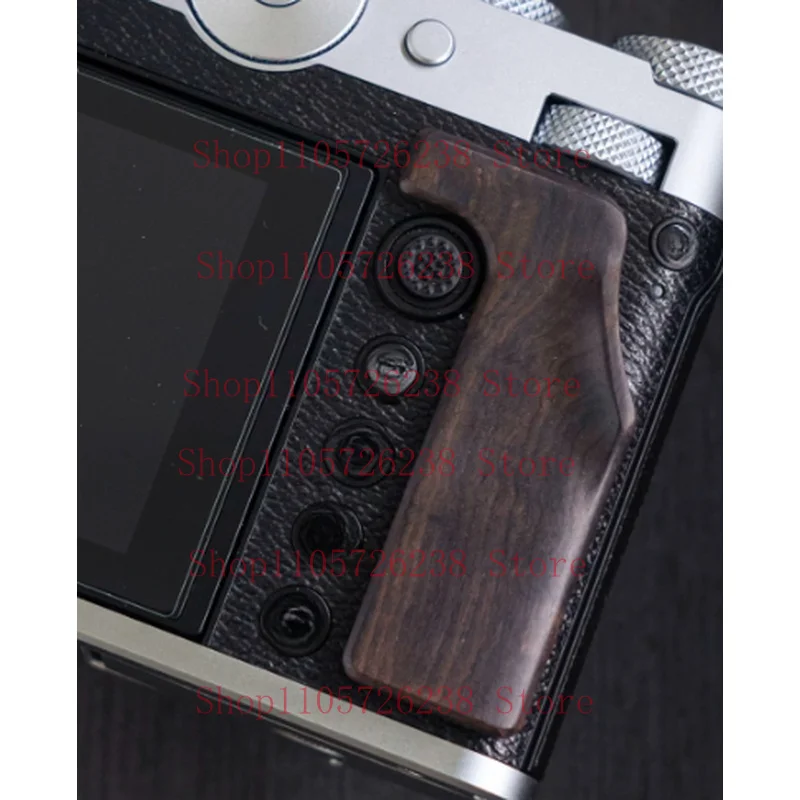 Thumb Grip for Fujifilm GFX100RF, Black Walnut Solid Wood Ergonomic Finger Rest, Residue-Free Tape No Camera Damage