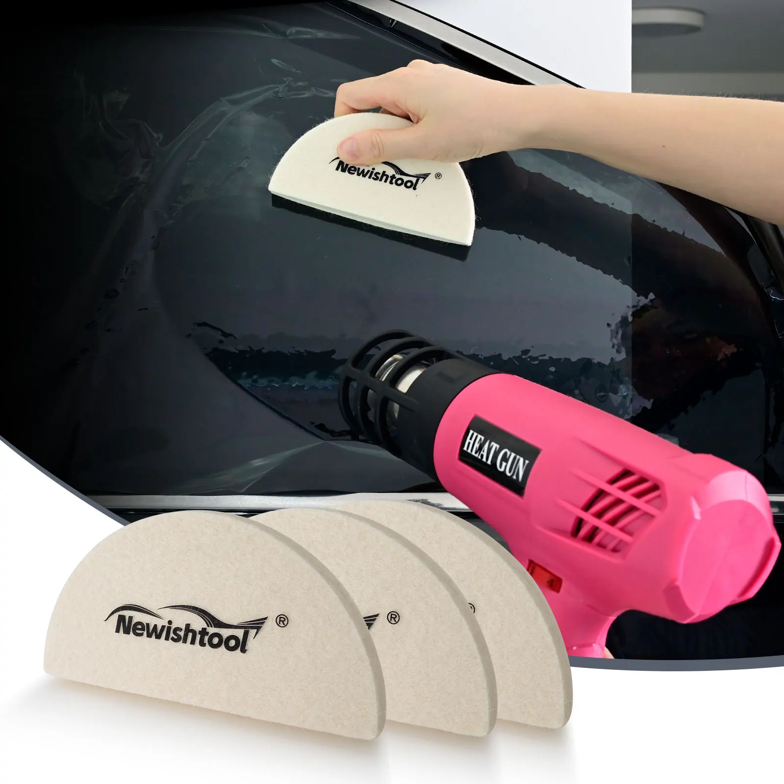EHDIS Vinyl Wool Squeegee Car Wrapping Tools Film Decals Installation Window Tint Squeegee Water Removal Glass Cleaning Soft Scr
