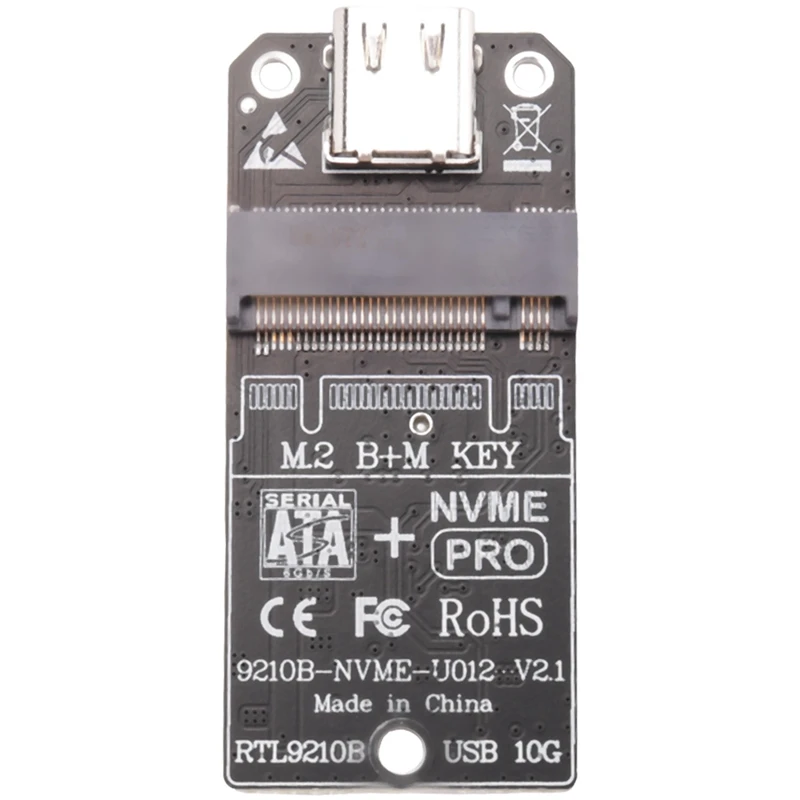 

Для M.2 Nvme корпус для жесткого диска адаптер карты RTL9210B двойной протокол Type-C USB3.1 Gen2 1000 Мб/с M2 SSD адаптер карта