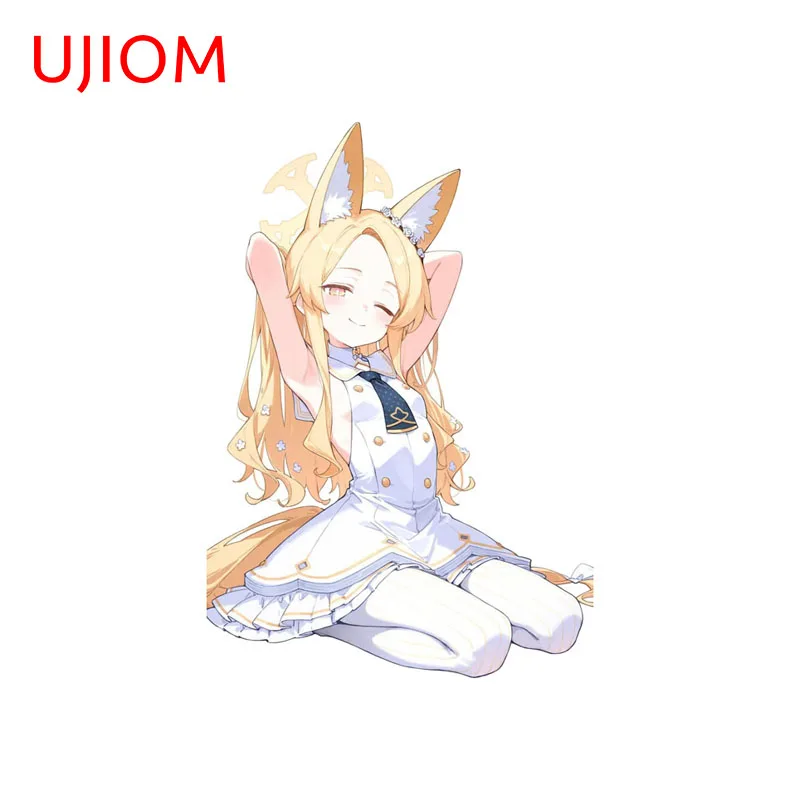 UJIOM Blue Archive Yurizono Seia Autocollant mural artistique et enchanteur, posture assise chic, anti-rayures, décoration pour salle de jeux
