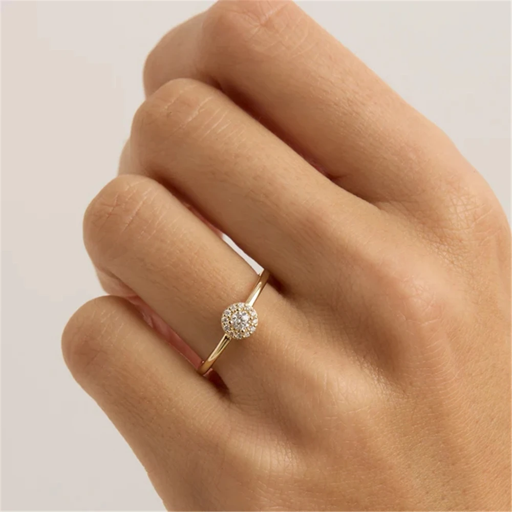 925 Sterling Silve Moissanite Rings 0.1CT Brilliant Shine Diamond Engagement Rings For Women Girls Promise Gift r Jewelry