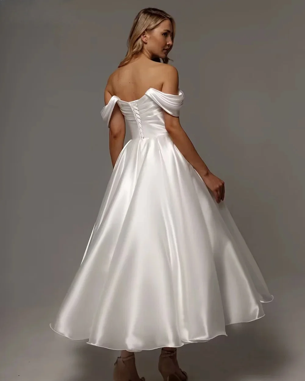 short satin wedding dress Dotiba Ivory Dresses for Bride Sleeveless A-Line Mini Bridal Gown with Bow V Neck Backless Bridal Dresses Size 0 at Amazon Women's Clothing store wearing size 4 Short Corset Mini Wedding Dress
