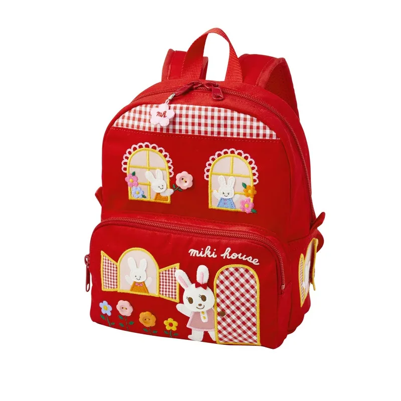 Miki Backpack Japan Cartoon Cute Bear Bunny Letter Patch Embroidered School Bag Children\'s Backpack