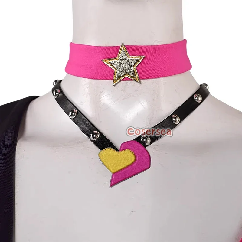 أزياء CosplayCosersea Jinx التأثيرية أزياء Lovestruck Jinx أزياء الهالوين للعب الأدوار والحفلات النسائية فستان موحد كوس الزي الكامل