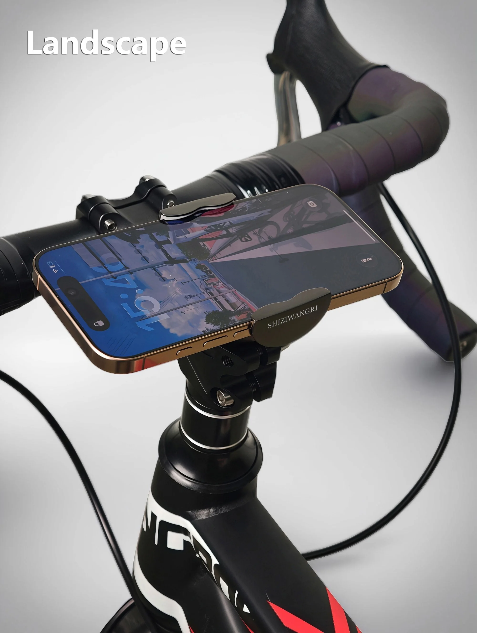 Versteckter Fahrradhalter 360 ° Drehbarer Aluminium-Verstellbarer Fahrrad-Handyhalter für Vertikale Montage – Detail 5
