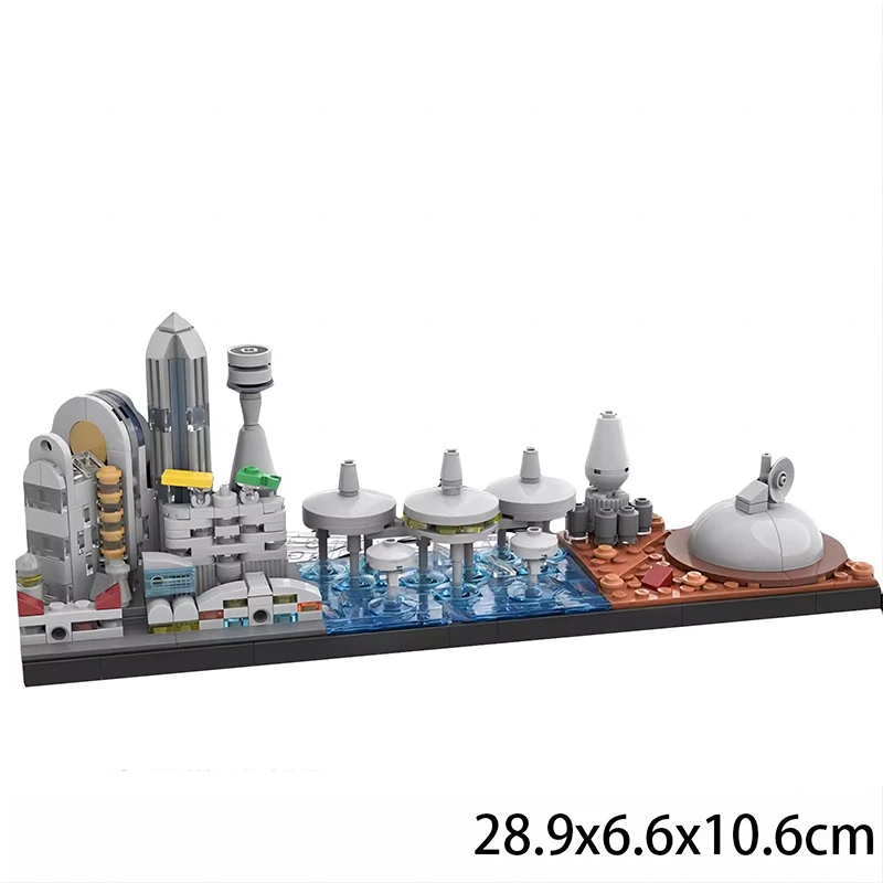 Bricklink MOC Star Movie City Skyline Architecture Trilogy Spaceship Street View Sets Building Blocks Kid Toys Christmas Gift