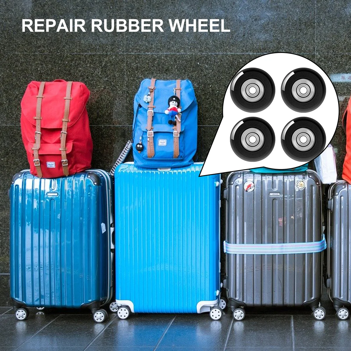 30 Pcs Accessories Luggage Wheel Elderly Caster Wheels Universal Rubber Suitcase Replacement