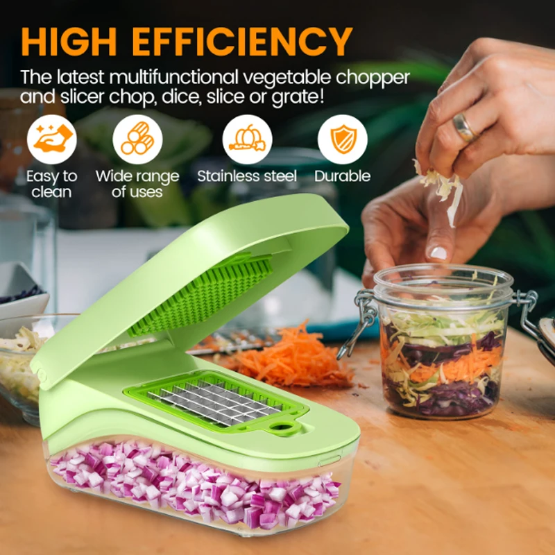 14/16 in 1 tritatutto multifunzionale per verdure manico griglia per alimenti tritatutto per alimenti affettatrice per verdure Dicer Cut Kitchen