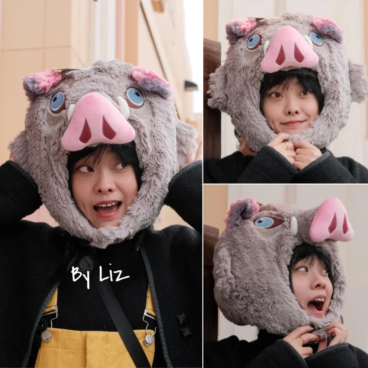 

Kawaii реквизит для косплея, голова дикого кабана, плюшевая шапка, Demon Slayer Hashibira Inosuke, теплый головной убор в японском стиле, мягкий аниме, рождественский подарок