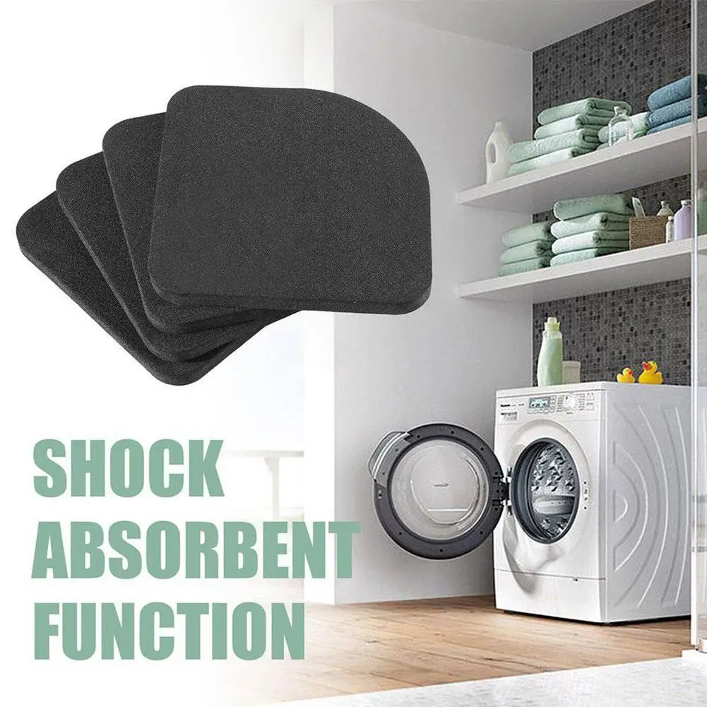 4Pcs Square Anti Vibration Pad Washing Machine Shock Pad Multifunctional Anti Vibration Mat Non-slip Mat Stand Refrigerator