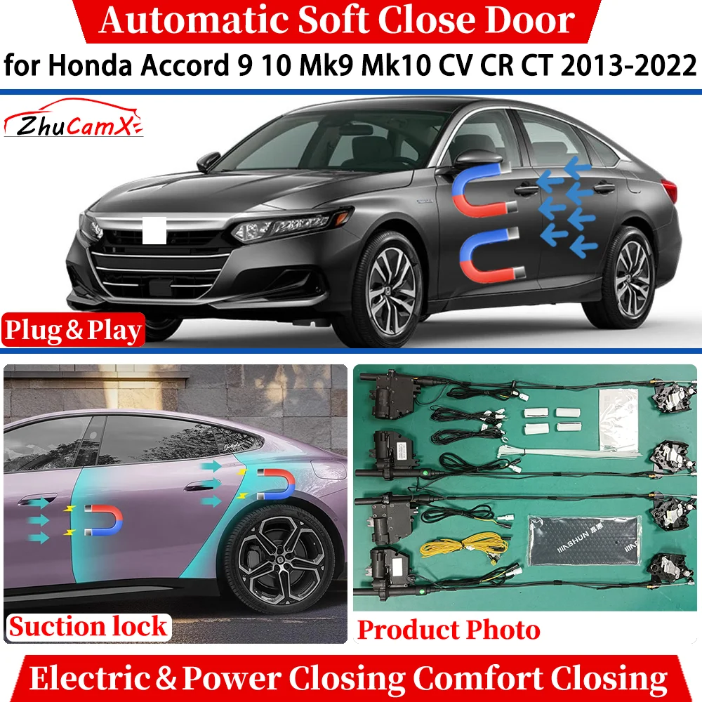 لهوندا أكورد 9 10 Mk9 Mk10 CV CR CT 2013-2022 التلقائي لينة إغلاق الباب الطاقة الكهربائية الراحة إغلاق نظام قفل الشفط #1