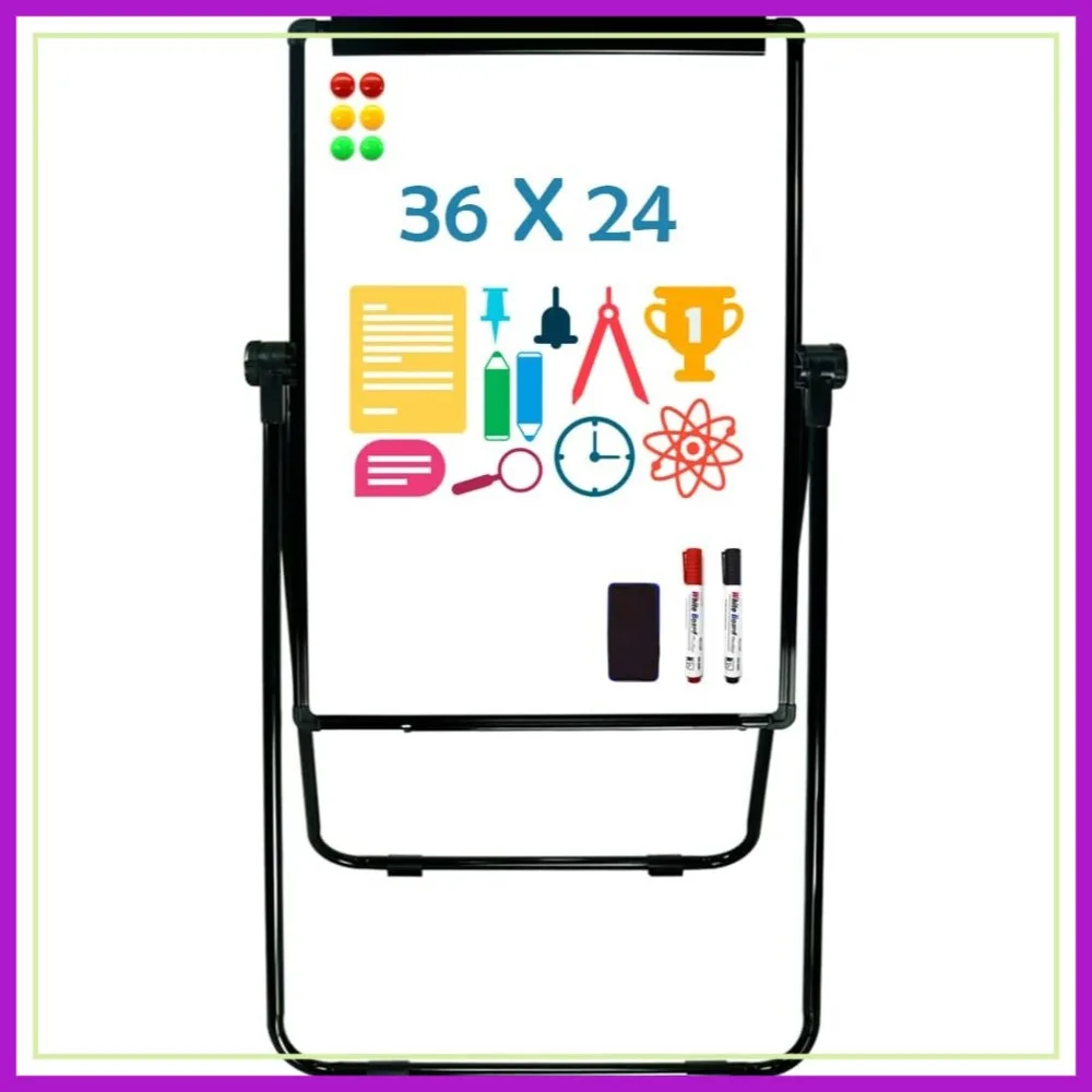 Adjustable Whiteboard Easel 36x24 Double-Sided Dry Erase Board with Stand for Classroom Office