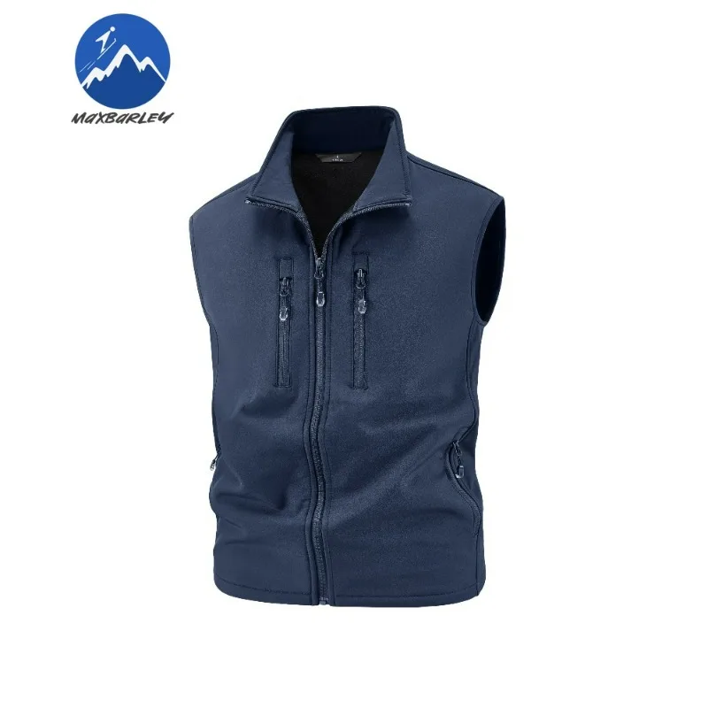 Maxbarley Mens Softshell Waistcoat 2025 Luxury Elegant Camping Thermal Sleeveless Coat Premium Travel Windproof Gorpcore Wear