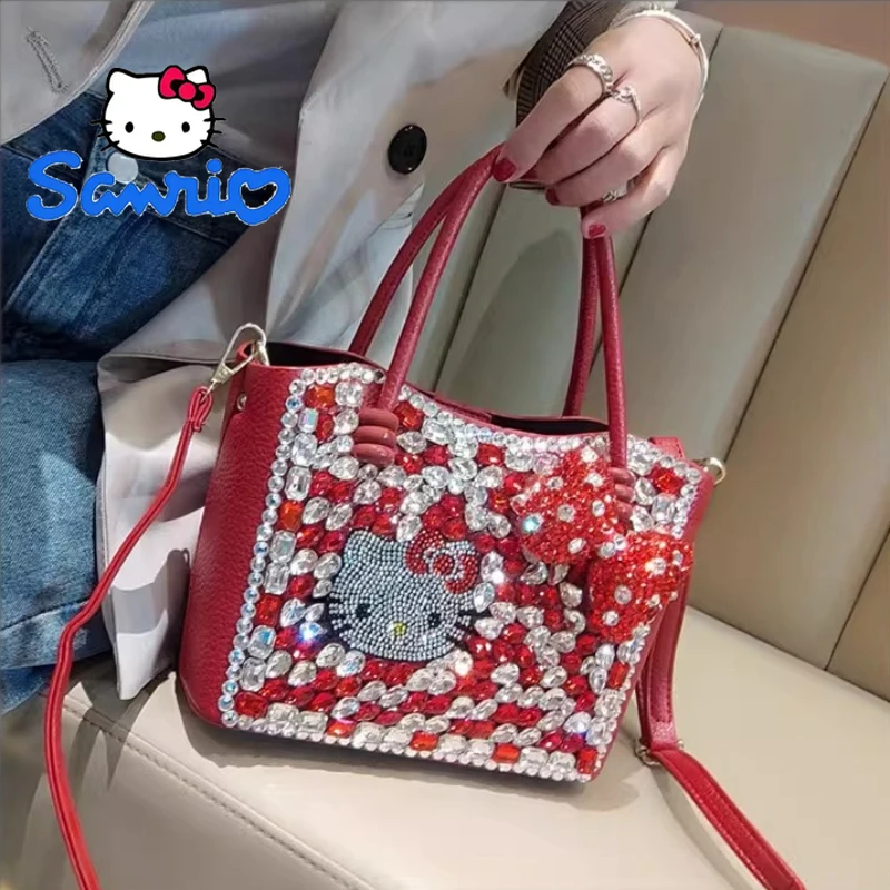 

Hello Kitty Luxury Handbag for Women Genuine Leather Purse Large Capacity Fashion Elegant Versatile Stylish Daily Use