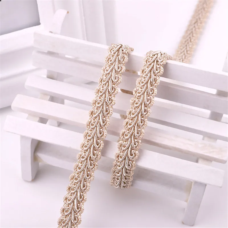 12mm Lace Trimming Ribbon Polyester Centipede Braided Lace Sewing Clothes Accessories Curve Lace DIY Craft Wedding Decor 5yards