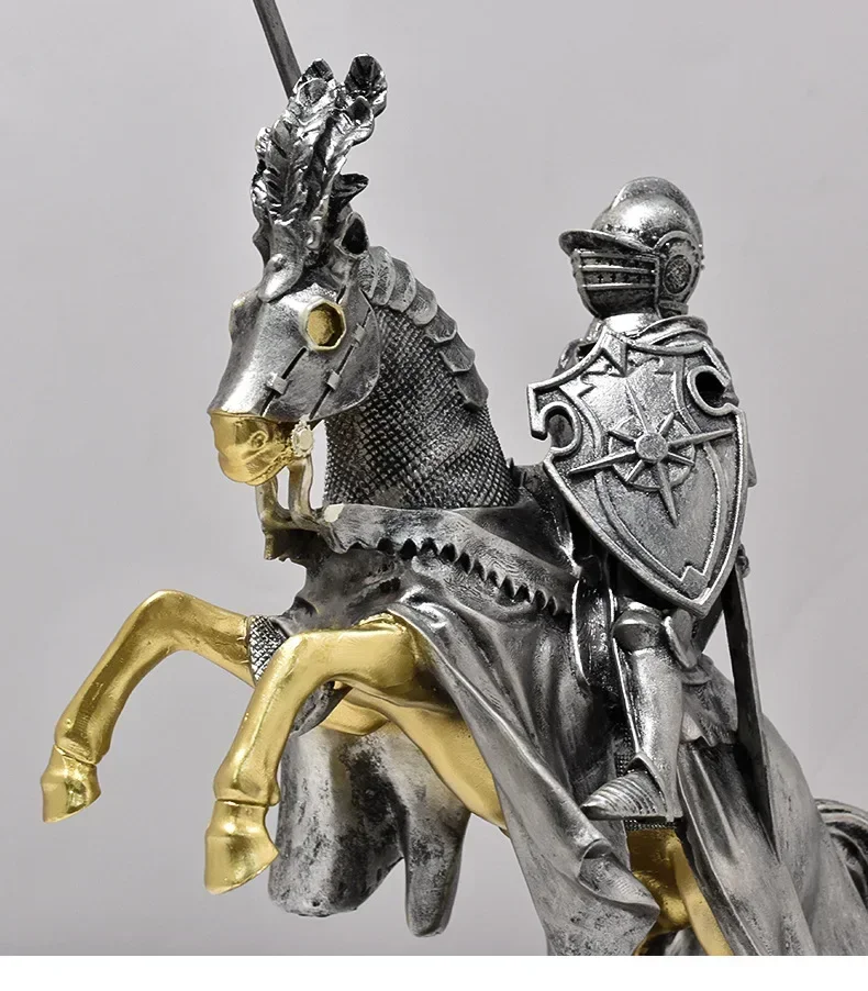 Europejski Retro Rycerz Rzymski Opancerzony Żołnierz Model rzemieślniczy Żywica Figurka akcji Kolekcja statuetka Wystrój domu Zabawka prezentowa