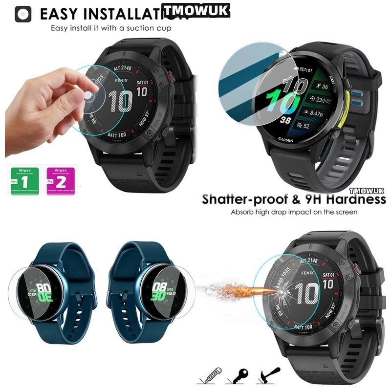 

For Garmin Forerunner 645 735 745 935 945 955 965 970 Fenix 7 7S 7X Pro Tempered Glass Screen Protectors HD Anti - Scratch With