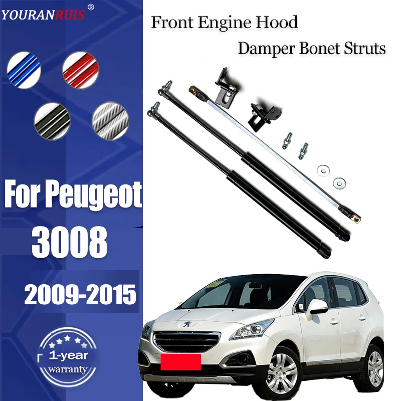

For Peugeot 3008 2009-2015 Car Bonnet Hood Lift Support Spring Gas Shock Absorber Strut Bar Hydraulic Rod Car-Styling