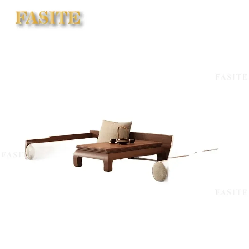 For Living Room Furniture Solid Wood Modern Arhat Bed Sofa Antique Pineapple Lattice Design Small Unit Space Saving