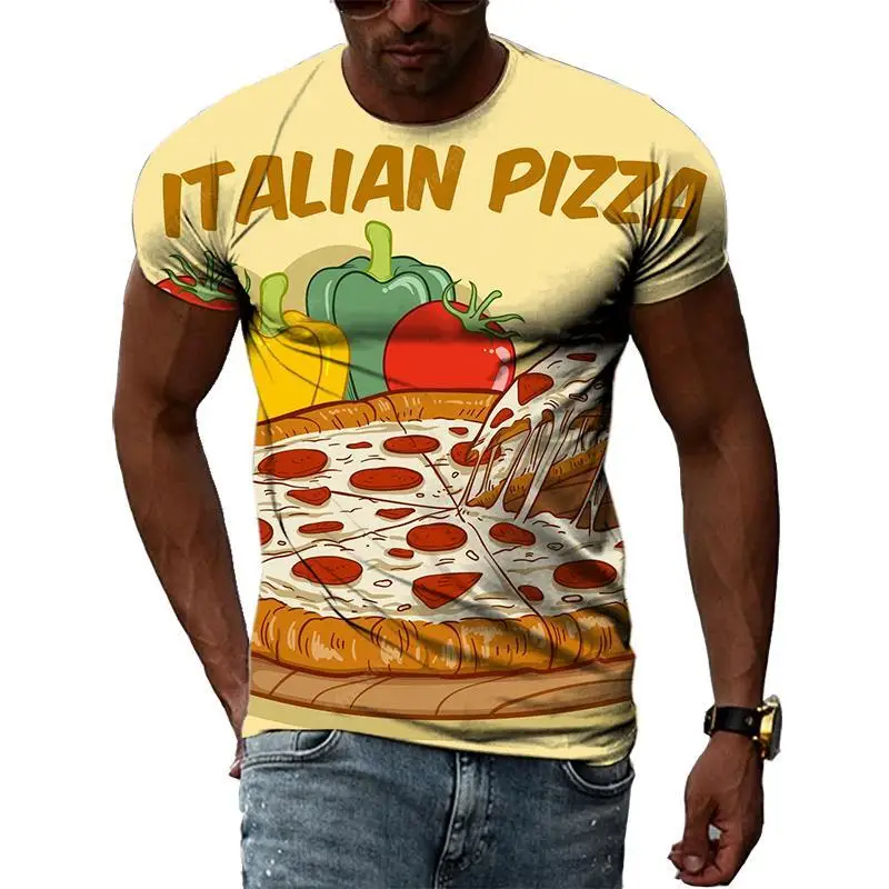 Italy Symbol Printing  T Shirt Man Summer O-Neck Short Sleeve Oversized  Top Casual Tee Loose Streetwear Unisex Harajaku