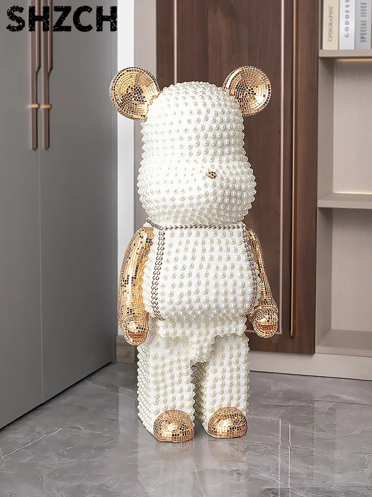 Cartoon Bear Ornament Home Decor Statues Sculptures Nordic Figure Living Room Decoration, Art Floor, Piggy Bank, Accessories