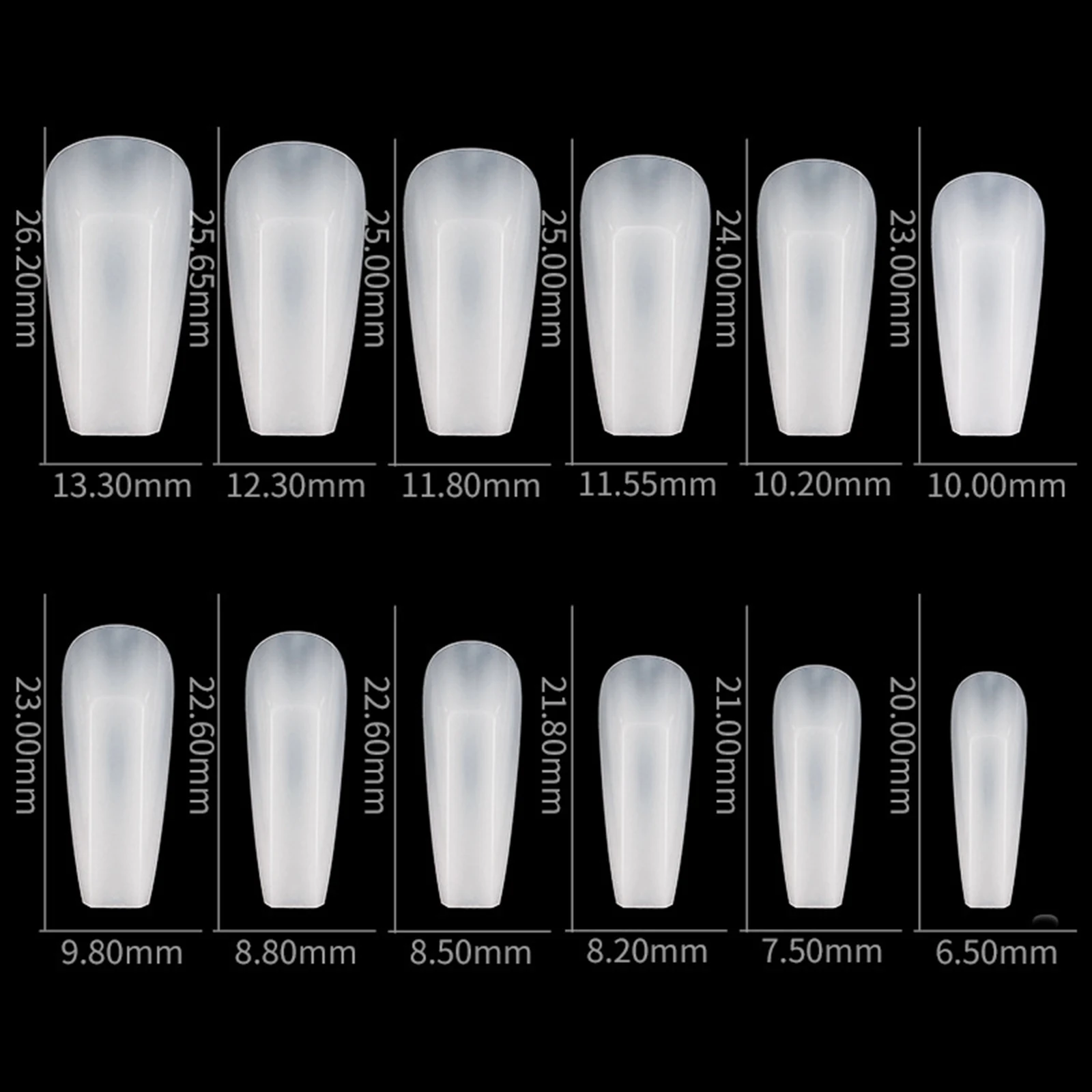 

504Pcs Plastic False Nail Tips Manicure Nail Care Easy to Trim and Paint
