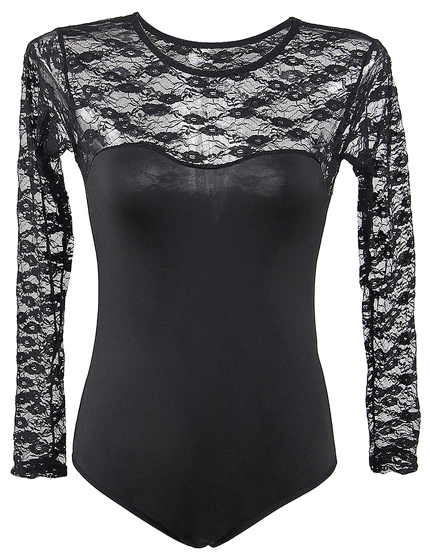 

Comeondear Fashion Bodysuit Erotic Adult Jumpsuit Plus Size Sheer Pajama Lady Sleepwear Long Sleeve Lace O-NecK Teddy Lingerie
