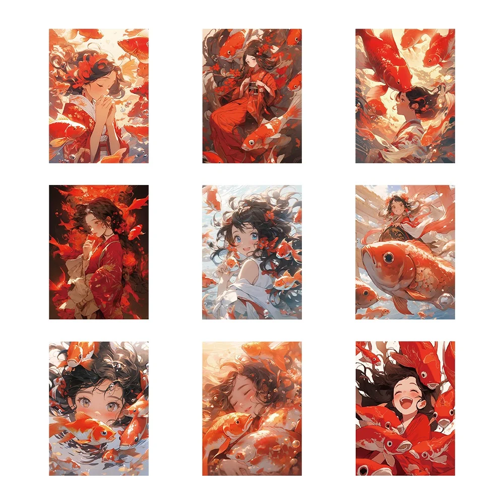 60 قطعة كوي الكارب أنيمي الفتيات مقاوم للماء ملصقات الكتابة على الجدران لخوذة حساب اليد مقلمة الشارات BulingBuling ملصقات مخزن #5