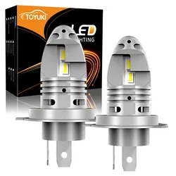 TOYUKI-bombilla Led para faro delantero de coche, bombilla halógena de 18000lm , 2 piezas, H4, 12 piezas, CSP 9003, Chips Led, 7035 K, blanco, 6000