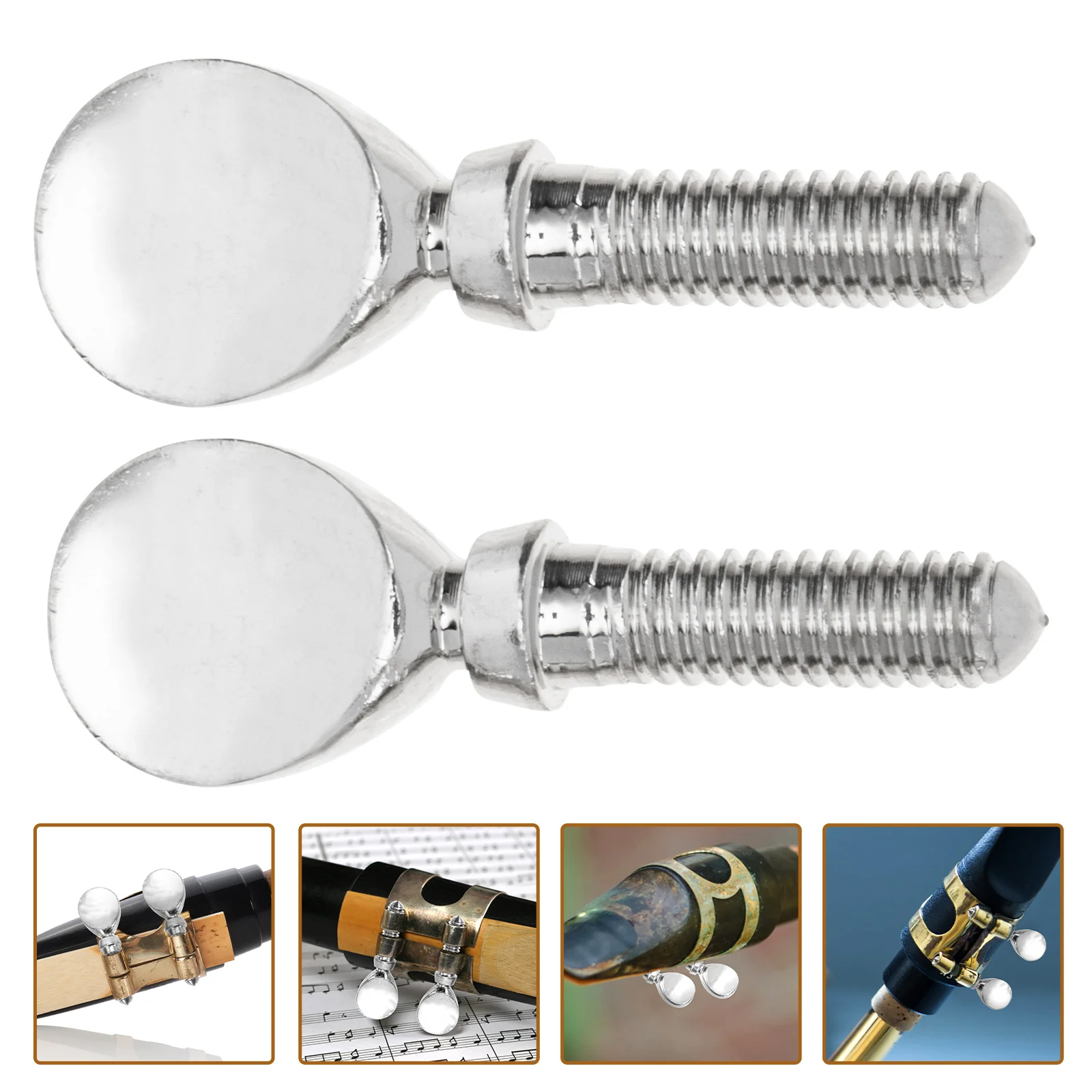 

2 Pcs Saxophone Mouth Head Clip Screw Flute Screws Replacement Copper Attachment