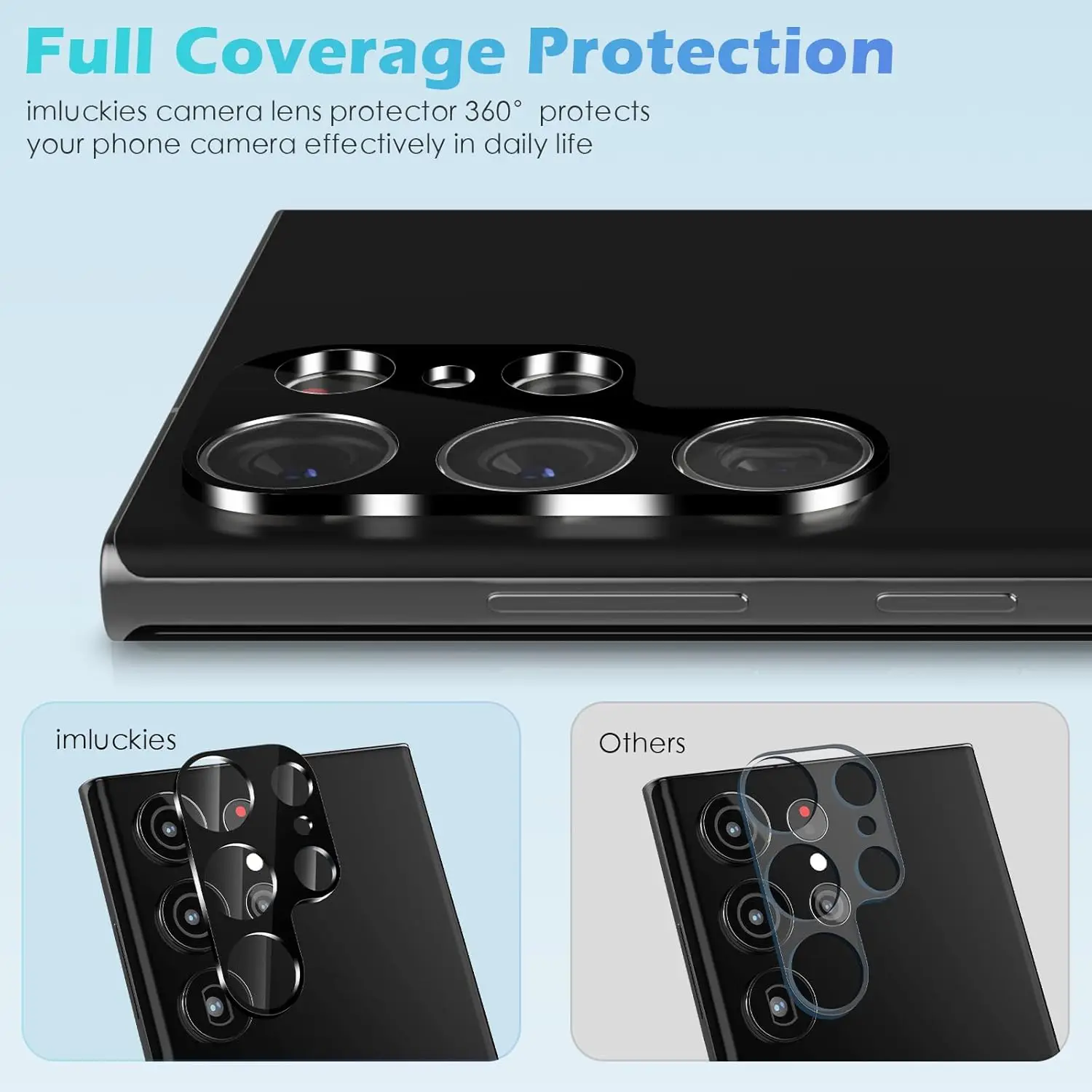 2/4 قطعة HD عدسة حامي فيلم لسامسونج غالاكسي S23 الترا/S24 الترا 5G 9H المضادة للخدش متوافق مع عدسة الكاميرا حماية