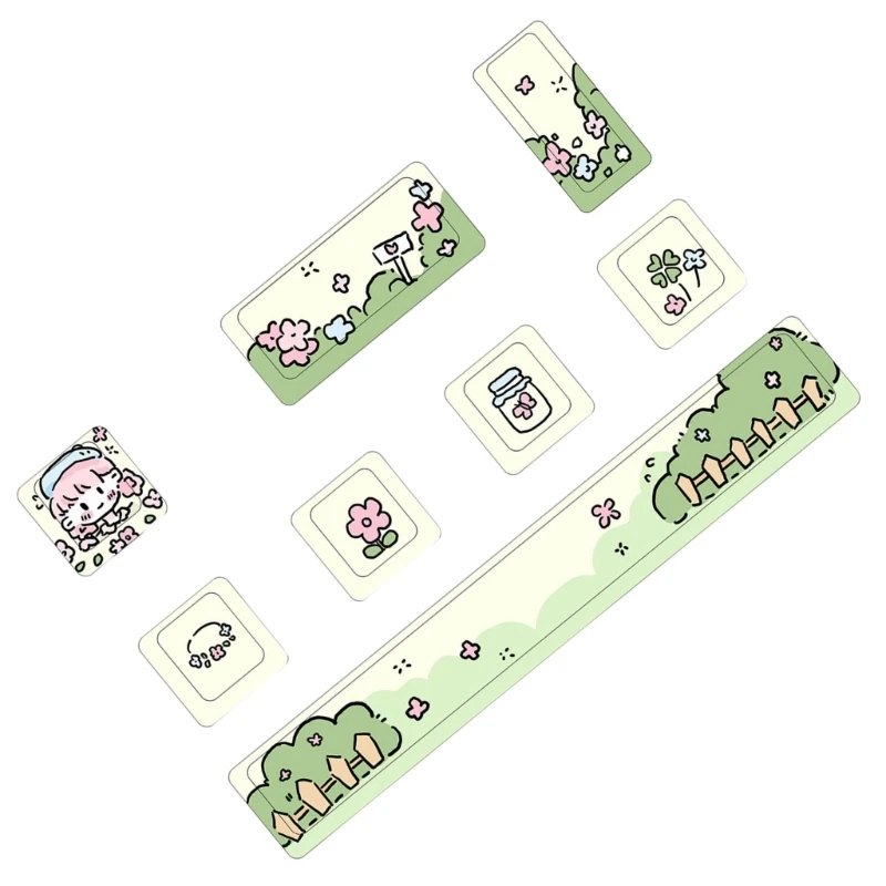 8 Toetsen Enter 6.25u Spatiebalk Keycap Vervanging PBT Vijf Kanten Dye-Sub Cherry Profiel Keycaps voor Mechanische Dropship