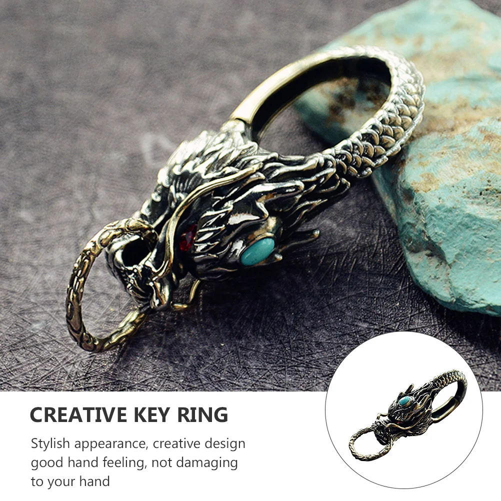 

Dragon Head Copper Gemstone Eye Durable Bag Accessory Creative Key Bag nament Ring Vintage Design nament