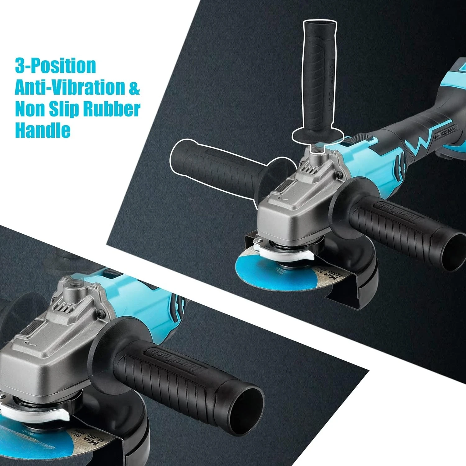 طقم مطحنة زاوية لاسلكية 20 فولت، محرك بدون فرش، قرص 4-1/2 بوصة، بطارية ليثيوم أيون 4.0 أمبير وشاحن سريع، مبيعات المصنع مباشرة #5