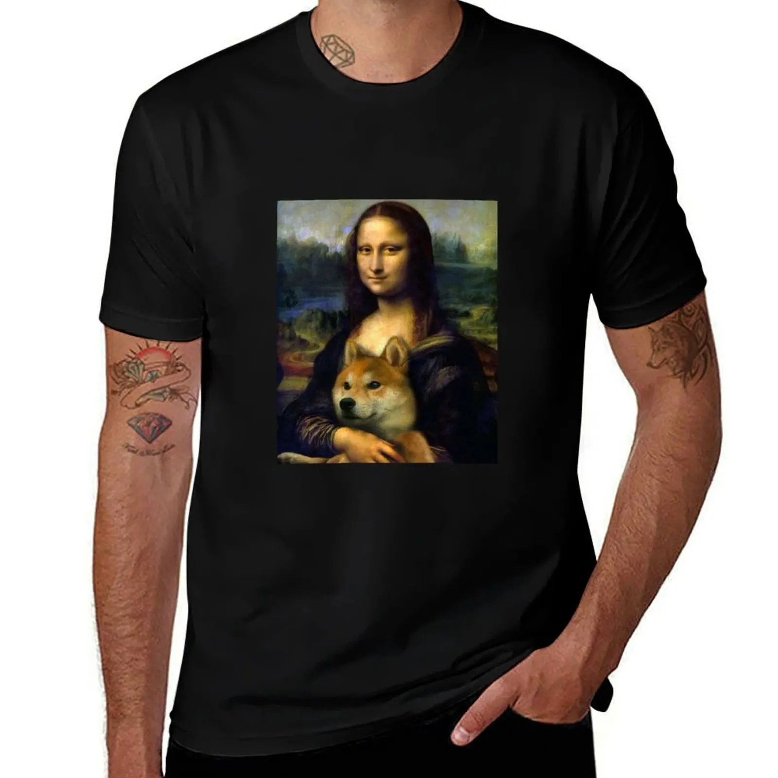 

Mona Liza Aesthetic Art T-Shirt t shirt for man 100 percent cotton t shirt man casual cotton t shirt man T-shirt