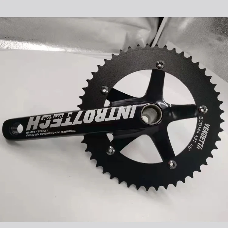 Fixed Gear Bicycle Freewheel Crankset Integrated CNC Hollow Crank Track Cycle Parts Single Speed Chainwheel