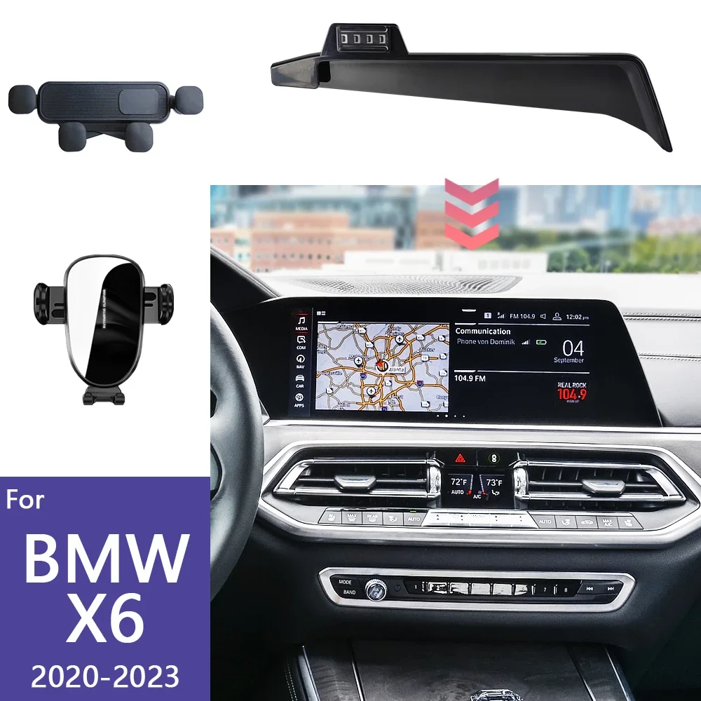 

For BMW X6 G06 2020 2021 2022 2023 Car Phone Holder Mobile Phone Mount Car Wireless Charging Gravity Mount Screen Fixed Base