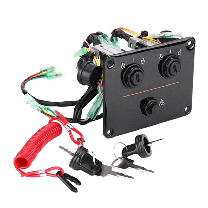 

12V Dual Key Switch Panel Dual Control Key Panel Assembly For Yamaha Outboard Engine Yacht 6K1-82570-08-00