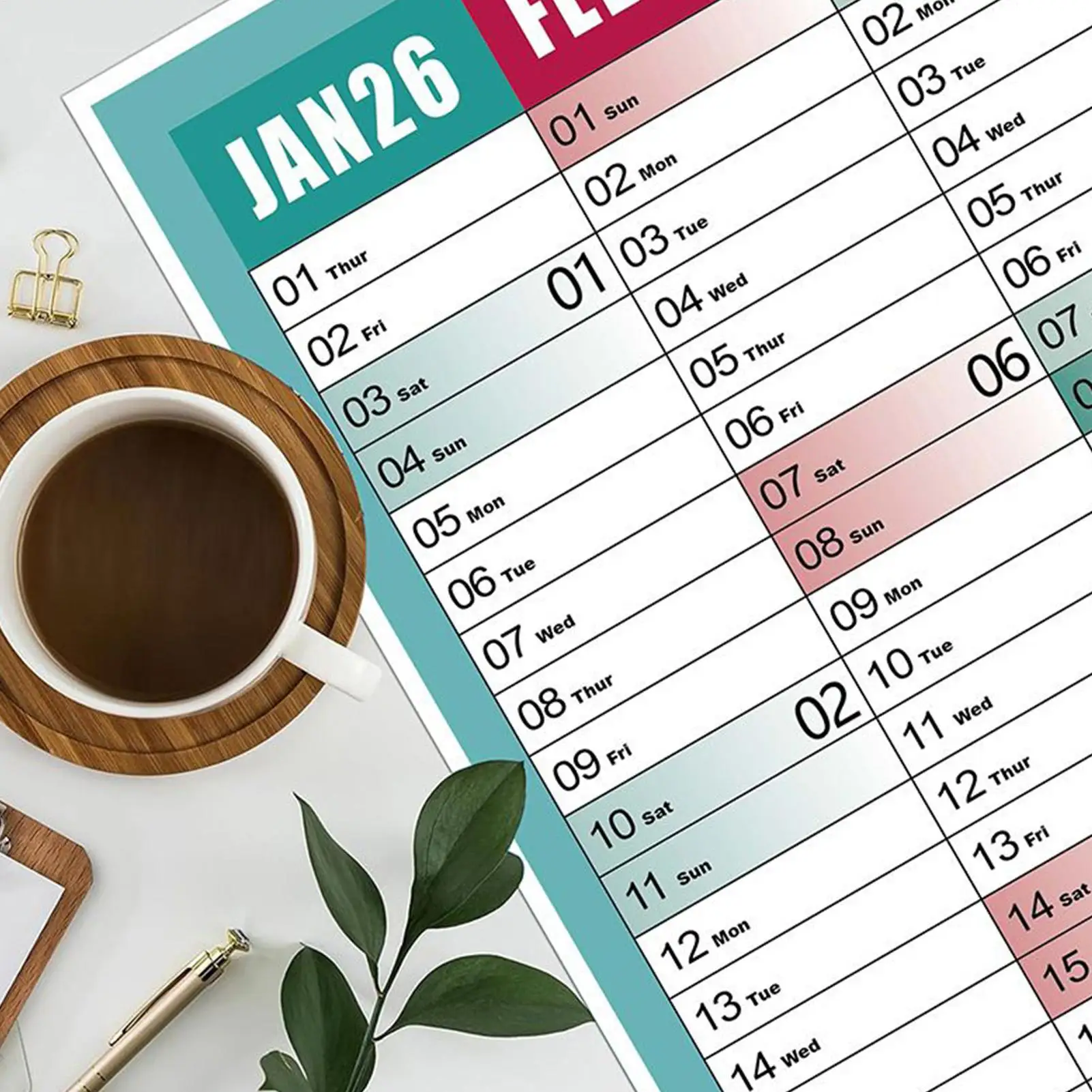 

Календарь на 2026 год, календарь с плакатом на 365, большой настенный календарь, ежедневник, 12-месячный сложенный плакат, органайзер с расписанием, английский календарь