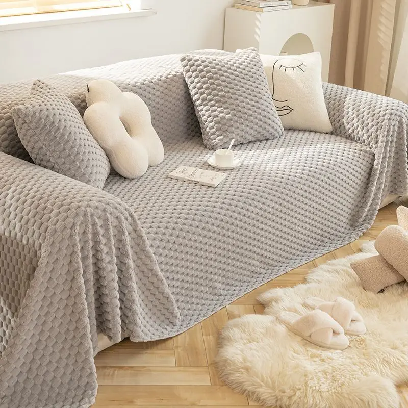 Luxury Sofa Cover Plush Sofa Towel Blanket Couch Cover Universal Anti-cat Scratch Sofa Cover for Living Room 1/2/3/4 Seater