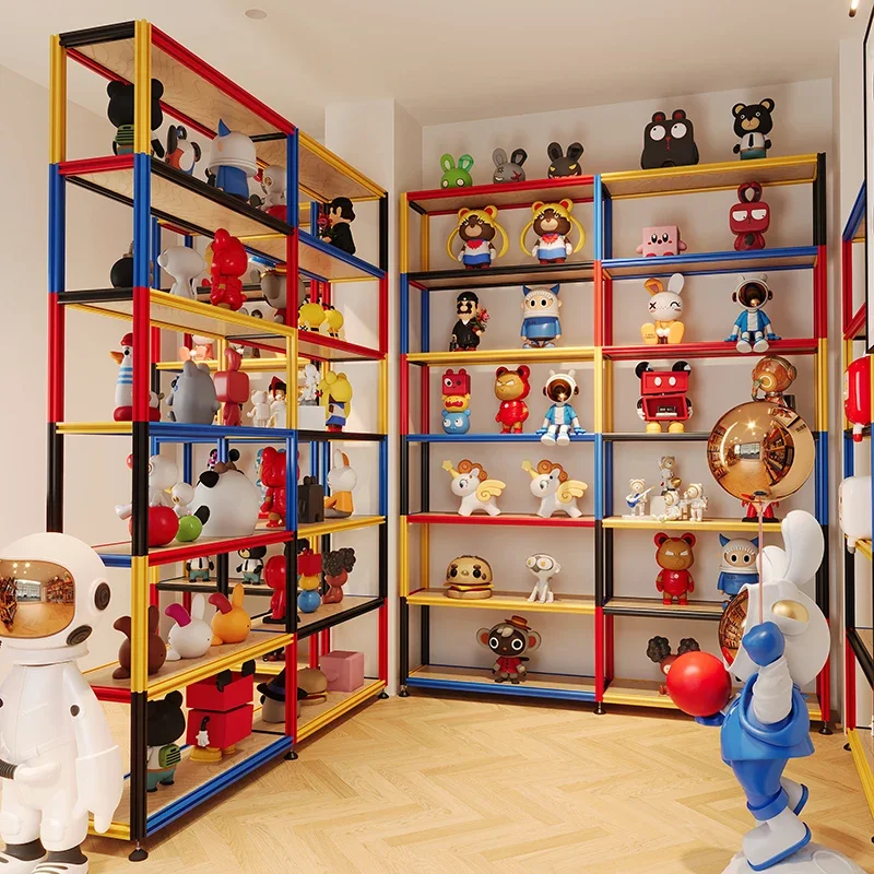 Aluminum profile marine plate dopamine figure toy building block display rack model creative display rack color rack